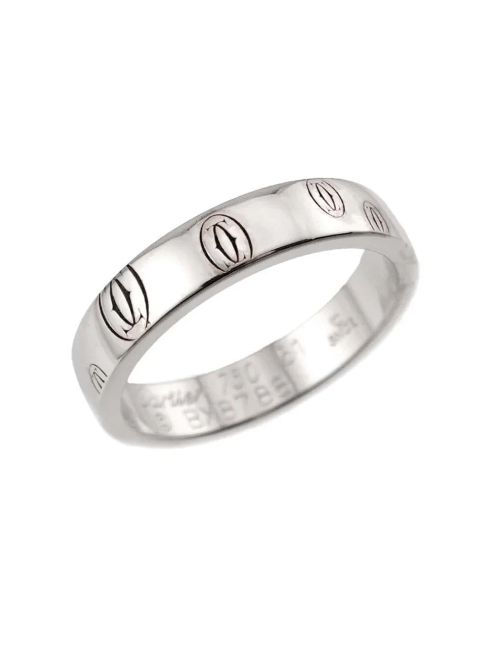 Cartier Happy Birthday Logo SM 51 Ring 18K White Gold